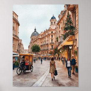 Poster Viena Áustria Watercolor