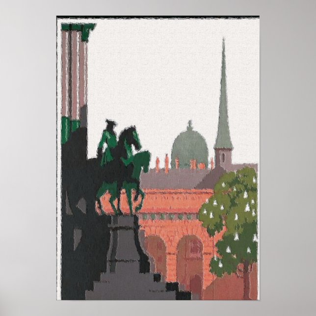 Poster Viena Statue Sunset (Frente)