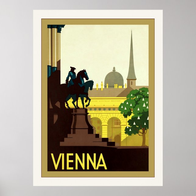 Pôster Viena ~ Vintage Viagem austríaco (Frente)