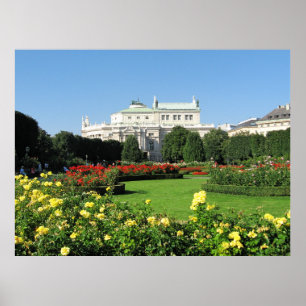 Poster Viena - Volksgarten com Rosas