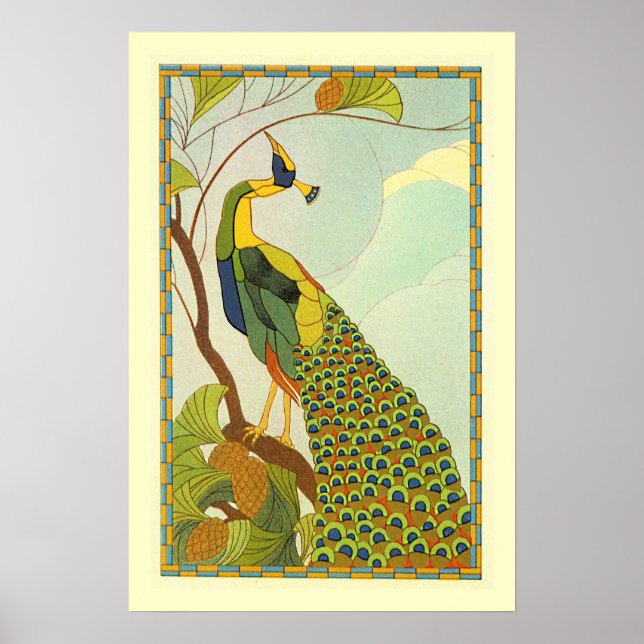 Poster Viennese Art Nouveau Peacock (Frente)