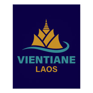 Pôster Vientiane Laos Sudeste Asiático