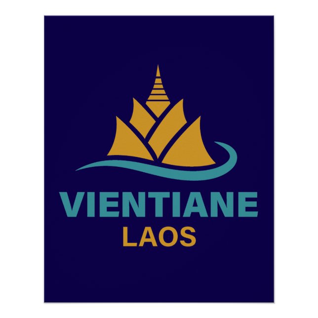 Pôster Vientiane Laos Sudeste Asiático (Frente)