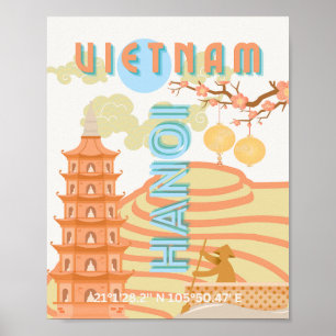 Poster Vietnã Viagem Art