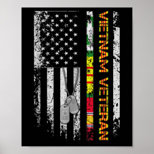 Poster Vietnã Vintage Flag Memorial Patriótico