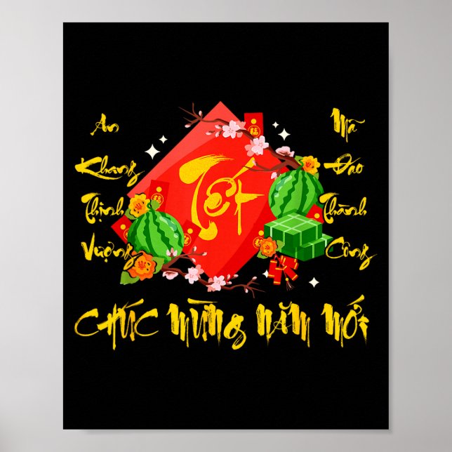 Poster Vietnamese Lunar New Year 2026 Tet Viet Chuc Mung  (Frente)