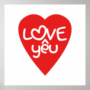 Poster Vietnamese Valentine ♥ Love Yêu ♥ Asian Wordplay