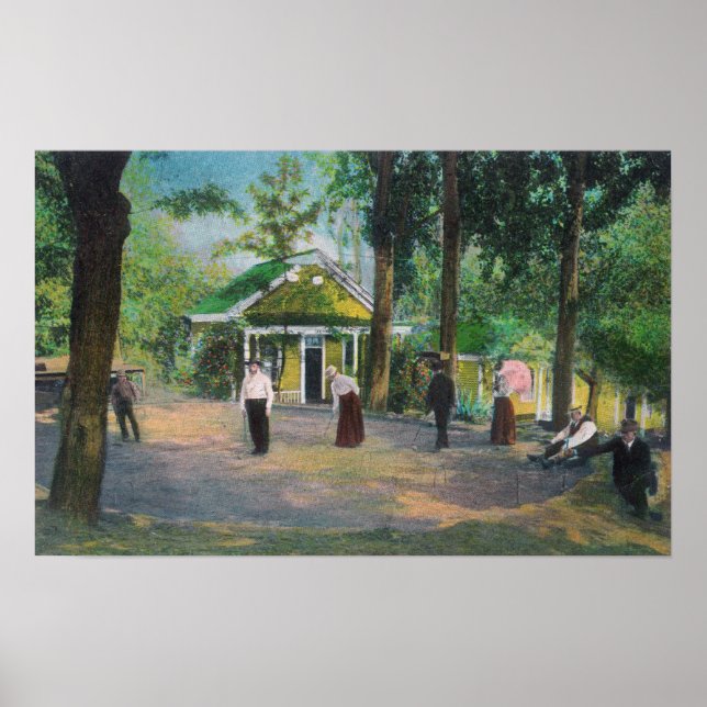 Pôster View of a Croquet GameHarbin Springs, CA (Frente)