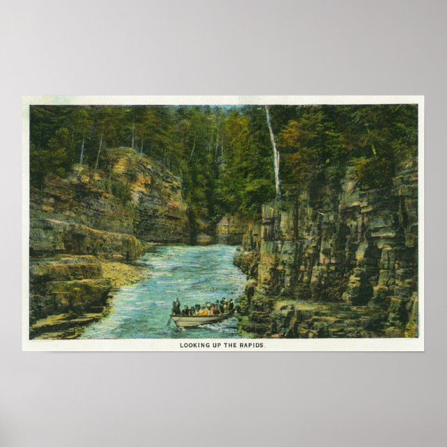 Poster View of Boat Looking up the Rapids (Frente)