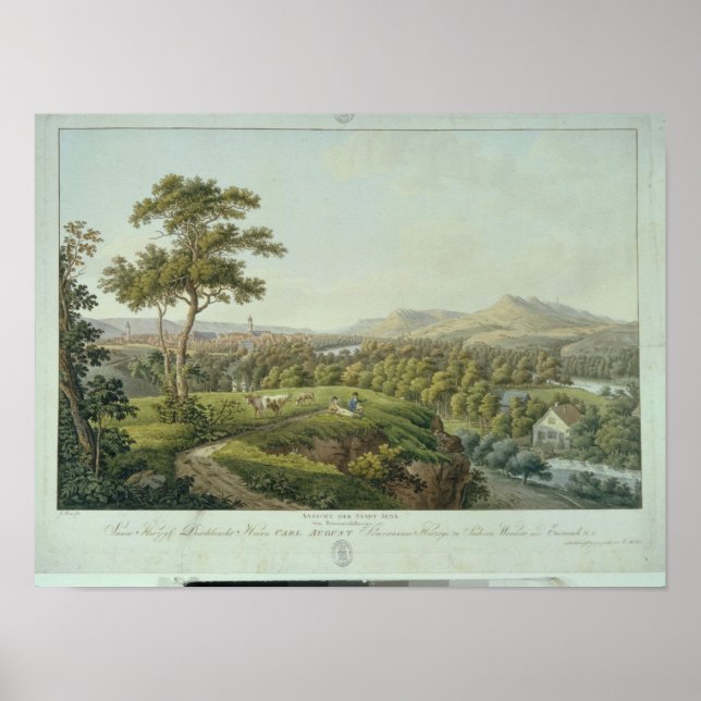 Poster View of Jena from Rasenhuehlberg, c.1810 (Frente)