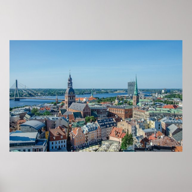 Poster View of Riga city centre from above (Frente)