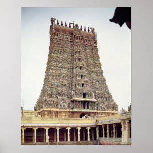 Poster View of the carved exterior of the south gopuram