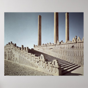 Pôster View of the east staircase of the Apadana