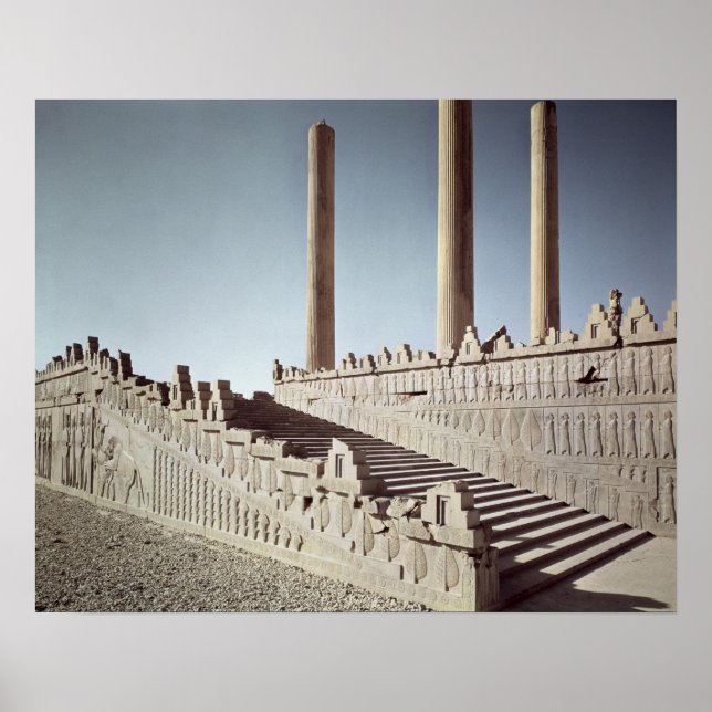 Pôster View of the east staircase of the Apadana (Frente)