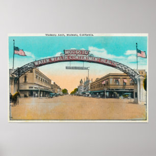 Pôster View of the Modesto Welcoming ArchModesto, CA