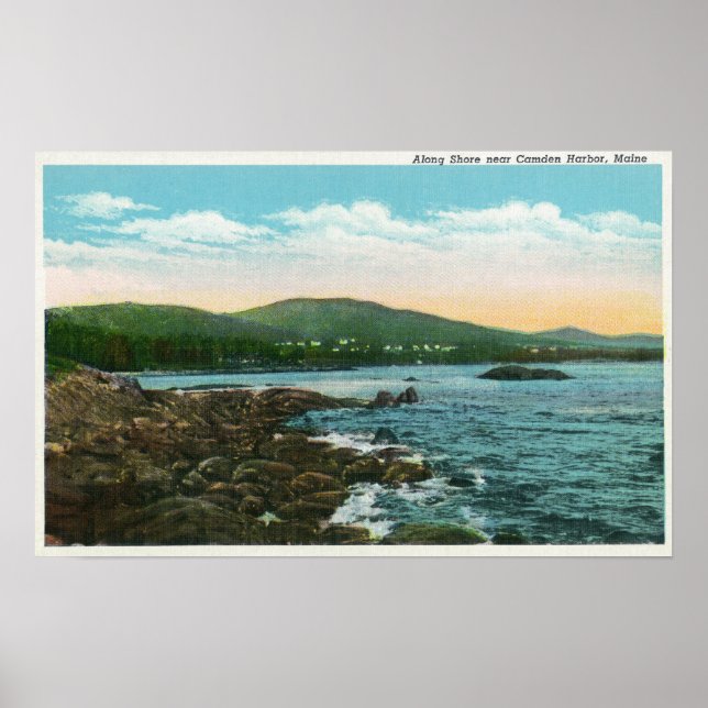 Poster View of the Shore near Camden Harbor (Frente)