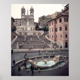 Poster View of the Spanish Steps or Scalinata