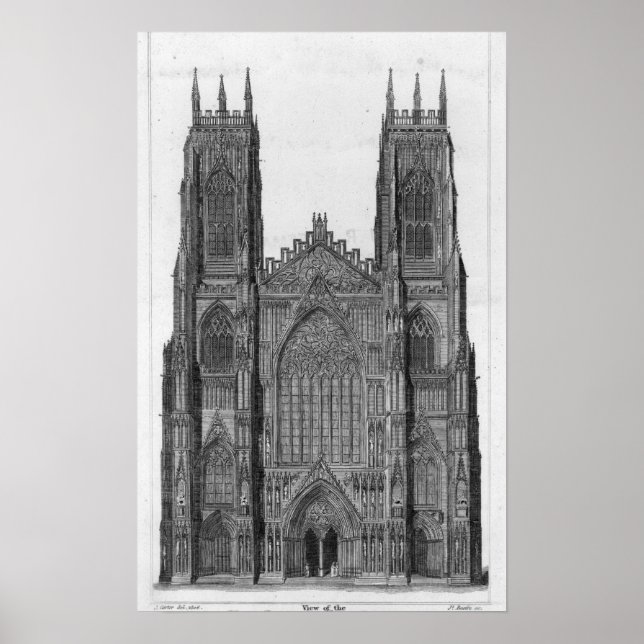 Pôster View of the West Front of York Cathedral (Frente)