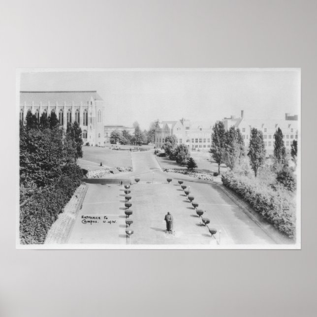 Pôster View of University of WA Campus Entrance (Frente)