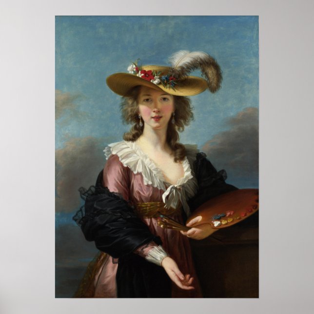 Poster Vigée Le Brun - Autorretrato Num Chapéu De Palha (Frente)