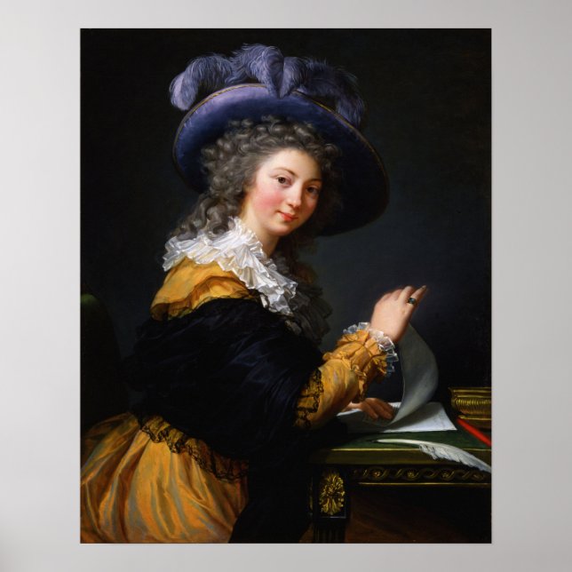 Poster Vigée Le Brun - Lady Dobrando Uma Carta (Frente)