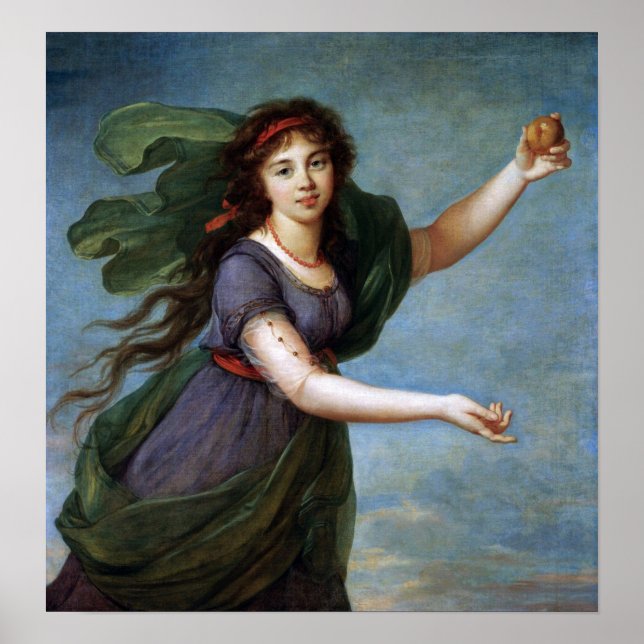 Poster Vigée Le Brun - Retrato De Uma Jovem Mulher (Frente)