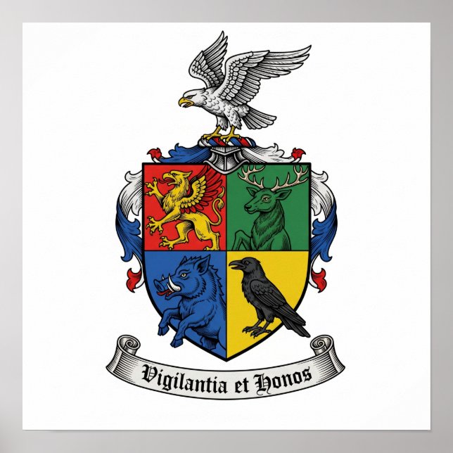 Poster Vigilantia et Honos Heraldic Casaco de Armas (Frente)
