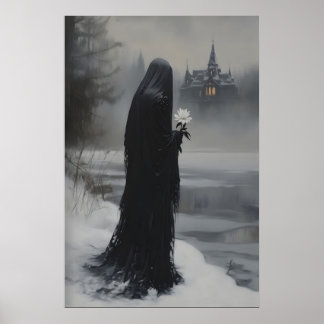 Poster Vigília da Viúva Bruxa pelo Lago Congelado Gótico