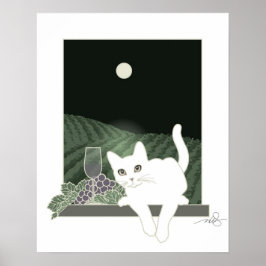 Pôster Vigne, Clair de Lune e Chat Blanc