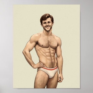 Poster Vigor Sorridente: Um Ícone Masculino Moderno de Pi