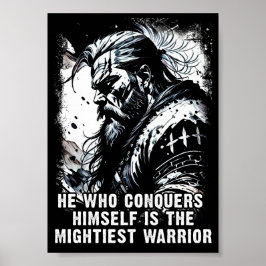 Poster Viking guerreiro Norse Mythology palavras poderosa