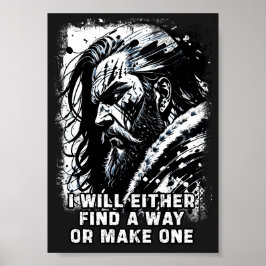 Poster Viking guerreiro Norse Mythology palavras poderosa