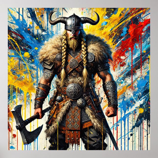 Poster Viking Nordic Scandinavian warrior medieval myth (Frente)