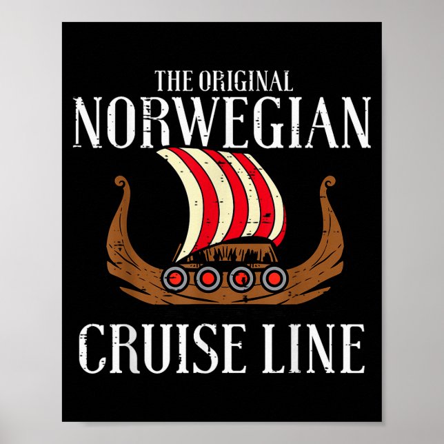 Poster Viking Original Norwegian Cruise Line Funny Men Wo (Frente)