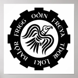 Poster Viking Raven Banner Thor Freya Loki