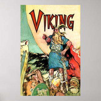 Pôster Viking Ship Thor Norseman Warriors Norse