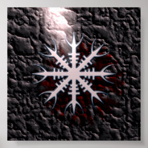 Pôster Viking vikingo filactéria Aegishjalmur amulet