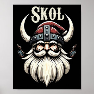 Poster Vikings Chapéu de Papai Noel Pijama de Natal Legal