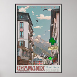 Poster Vila de Chamonix (branco)