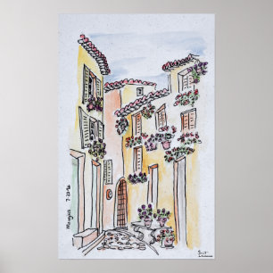 Pôster Vila de Mougins Provença, sul da França