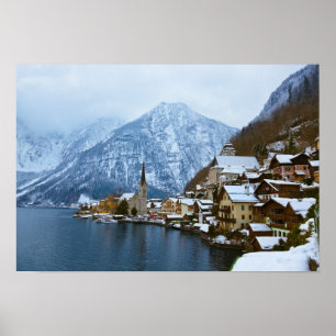 Poster Vila Hallstatt no lago - Salzburg Áustria