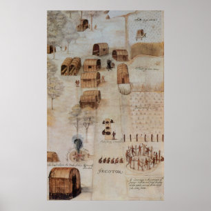 Pôster Vila indiana de Secoton