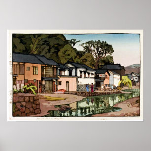 Pôster Vila japonesa velha Ukiyo-e