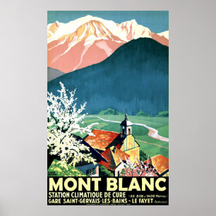 Poster Vila no Monte Branco, França