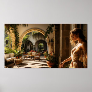Poster Villa courtyard espanhola de Miami