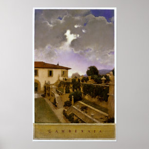 Poster Villa Gamberaia, Settignano, por Maxfield Parrish