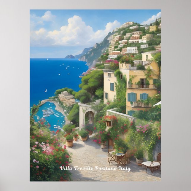 Poster Villa Treville Positano Itália (Frente)
