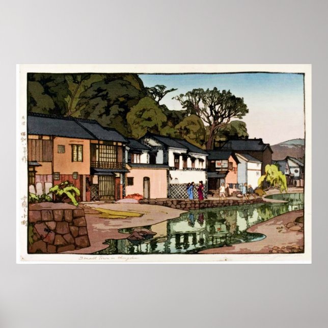 Pôster Village Japonês Ukiyo-e (Frente)
