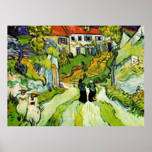 Poster Village Street and Steps (van Gogh)