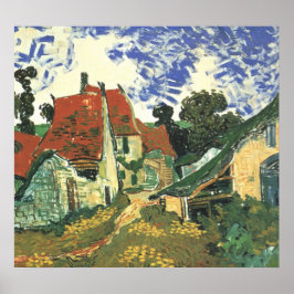 Poster Village Street em Auvers por Vincent van Gogh